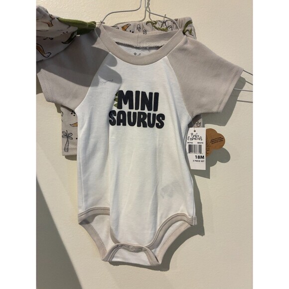 NWT Baby Essentials Tan 3-Piece Dinosaur Outfit - 18M - Picture 2 of 4
